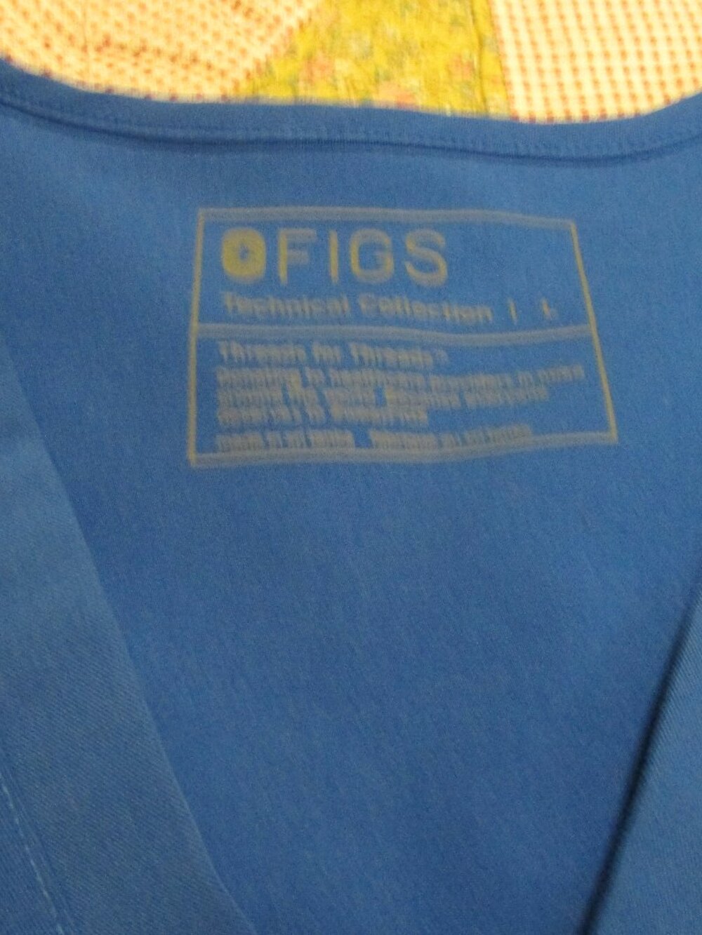FIGS Technical Collection Royal Blue V-Neck Short Sleeve Scrub Top Womens Large - Picture 5 of 5